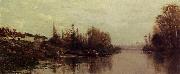 Charles-Francois Daubigny Ferry at Glouton oil painting